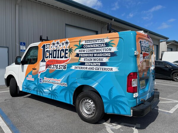 1st Choice Truck Wraps by Blue Ocean Custom Signs in Panama City Beach, FL