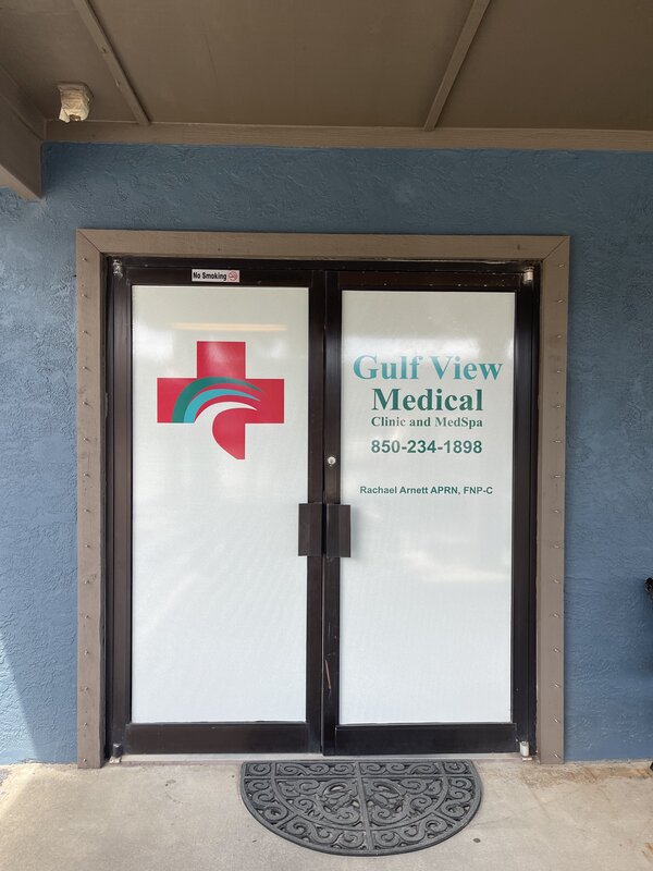 Gulf View Medical door graphics designed & install for new location by us